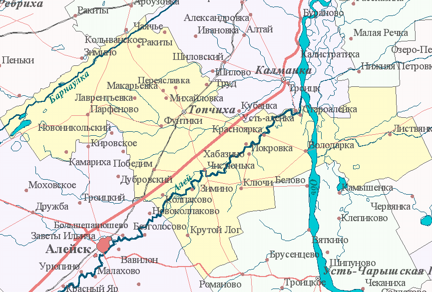 Карта Алтайского Края Топчихинский Район